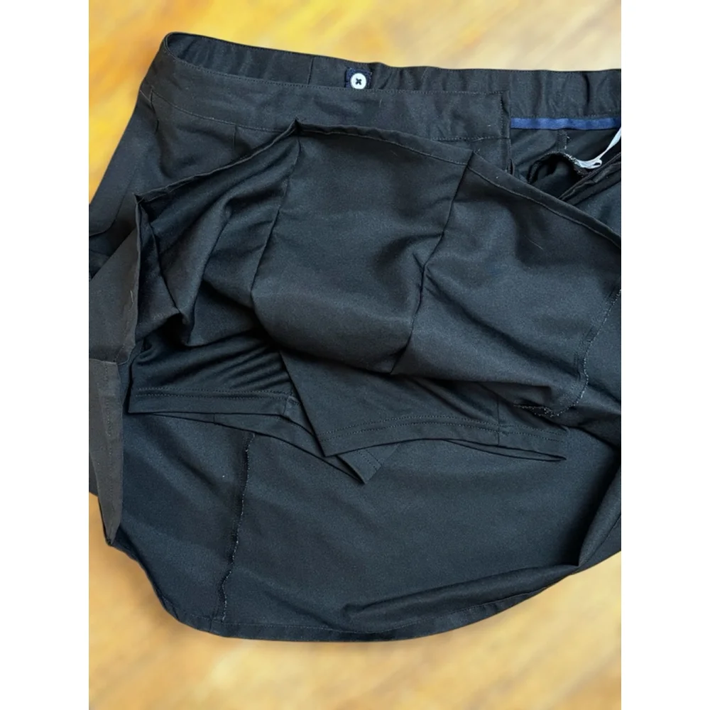 French Toast Girls Size 18 Black Knife-Pleated Two-Tab 1/4 Zip Uniform Skort